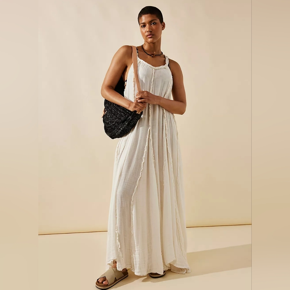 Free People Ivory Flowing Maxi Dress
